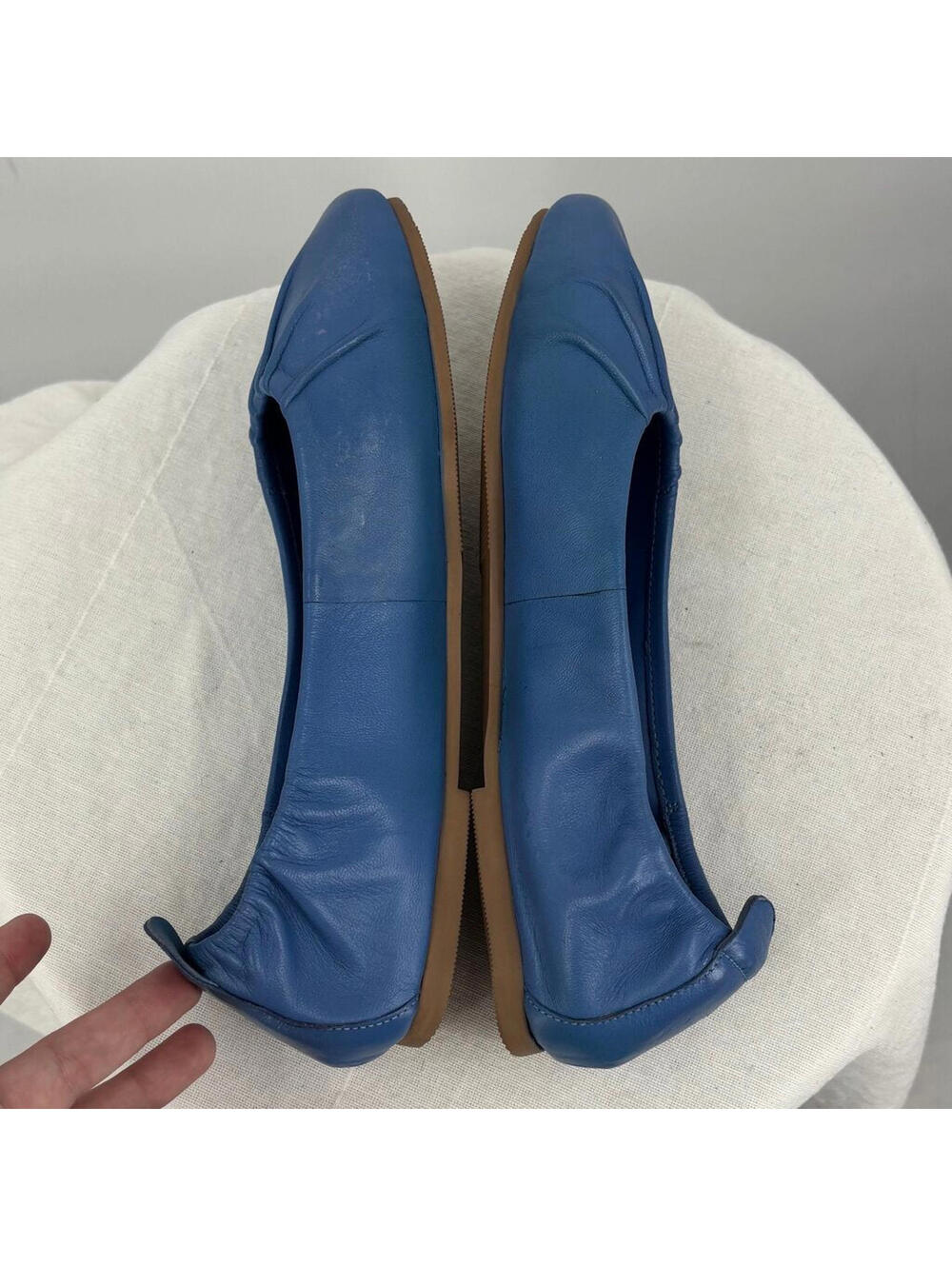 Women's Coldwater Creek New in Box Blue Leather Ballet Flats 9 - Picture 7 of 9